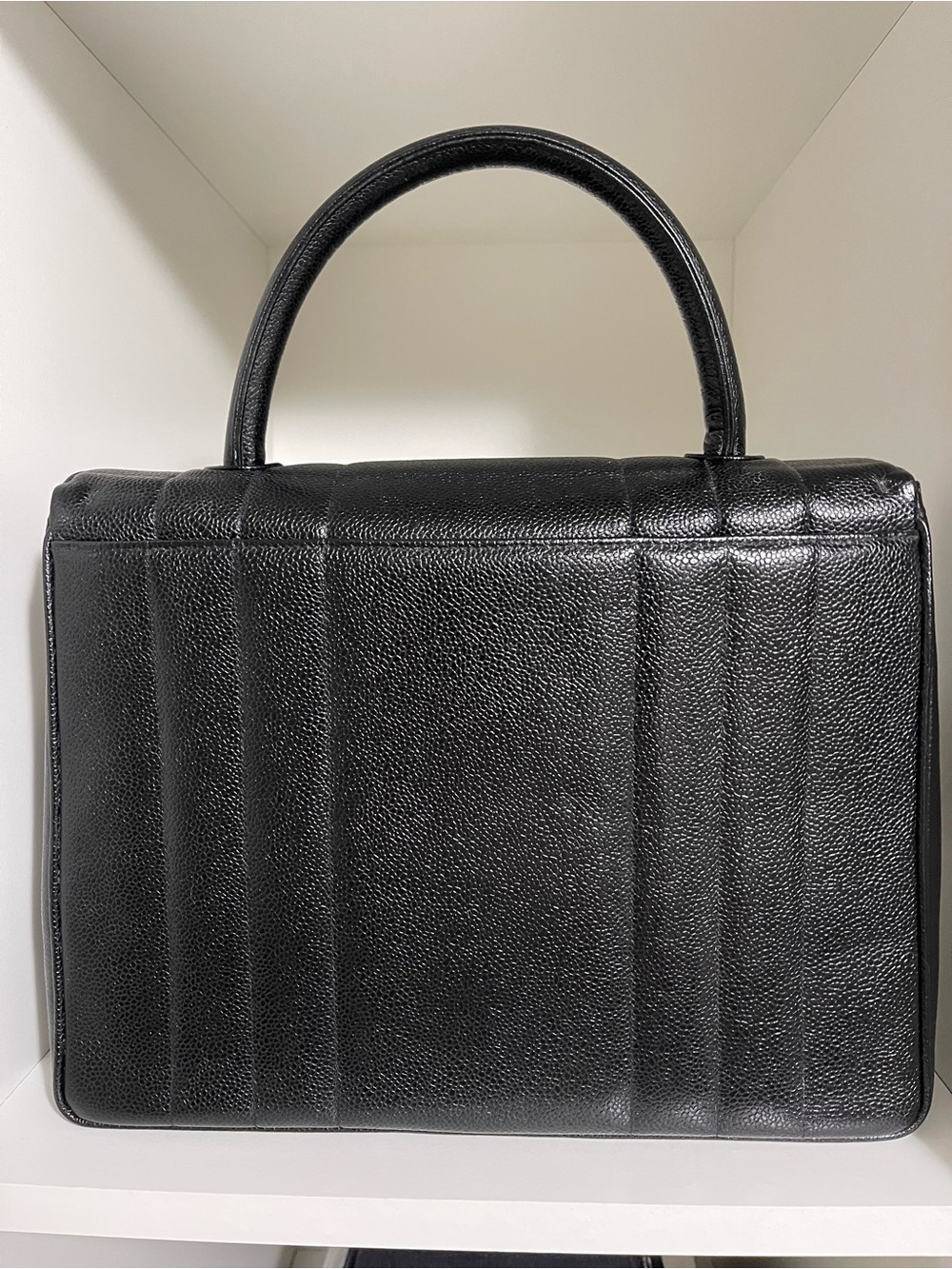 Authentic CHANEL Vintage Mademoiselle Kelly Black Caviar Bag - Picture 3 of 16